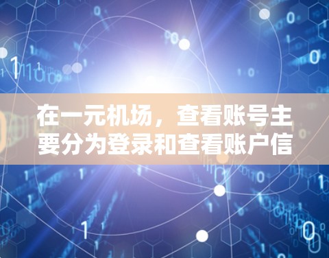 在一元机场，查看账号主要分为登录和查看账户信息两个步骤。以下是详细的步骤指南