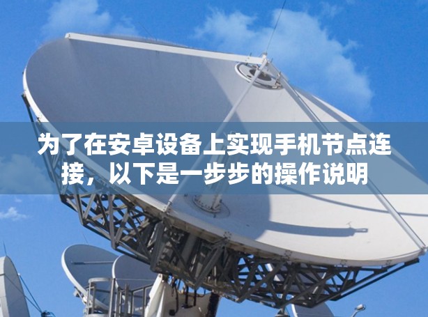 为了在安卓设备上实现手机节点连接，以下是一步步的操作说明